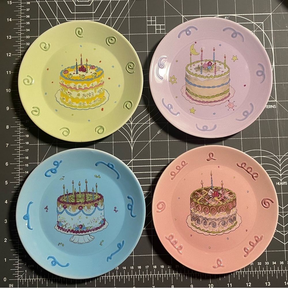 Avon 2003 Birthday cake plates
